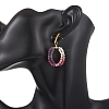 Natural Amethyst & Natural Rhodonite & Natural Ruby Faceted Round & Natural Cultured Freshwater Pearl Bead & 304 Stainless Steel Stud Dangle Earrings EJEW-JE07229-02-3