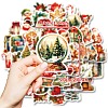 Christmas Theme 50Pcs PVC Adhesive Waterproof Stickers PW-WGF2802-01-1