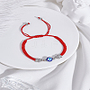 1Pc Lampwork Evil Eye Braided Bead Bracelet BJEW-LP0004-22-3