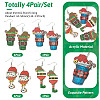 4Pair Christmas Iron Dangle Earrings for Women EJEW-TA00594-3