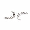 Brass Micro Pave Clear Cubic Zirconia Connector Charms KK-S356-719-2