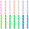 70Pcs 7 Colors Luminous Transparent Resin Pendants RESI-SZ0003-35-1