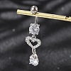 Alloy Crystal Rhinestone Dangle Curved Barbell Belly Rings AJEW-R007-04P-01-1