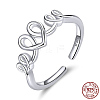 Adjustable 925 Sterling Silver Cuff Rings RJEW-FF0013-01P-1