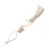 Natural Wood Bead Tassel Pendant Decoraiton HJEW-JM00956-3