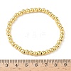 Brass Round Beaded Stretch Bracelets for Men Women BJEW-B148-05C-G-5