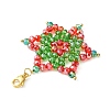 Christmas Snowflake Electroplate Glass Bead Woven Pendant Decorations HJEW-JM00952-2