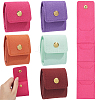 5Pcs 5 Colors PU Leather Ring Organizer Rolls ABAG-CL0001-68-1