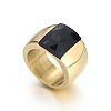 304 Stainless Steel & Glass Finger Rings FS-WGBA2F3-31-1