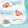 140Pcs 3 Styles Polyester Rabbit Hair with Alloy European Beads DIY-TA0015-26-5