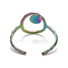 Rainbow Color Ion Plating(IP) 304 Stainless Steel Open Cuff Rings RJEW-A005-08-3