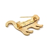 Golden Tone Alloy Enamel Flower Cat Brooch for Women JEWB-M043-16B-G-2