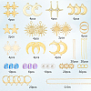 DIY Brass Star Moon Sun Leverback Earring Making Kit DIY-SC0025-86-2