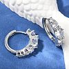 Brass Clear Cubic Zirconia Hoop Earrings EJEW-Q016-14P-5