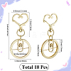 18Pcs Alloy Swivel Keychain Clasps KEYC-SP0001-48B-G-2