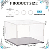 Rectangle Transparent Acrylic Minifigures Display Boxes with Black Base ODIS-WH0030-51B-2
