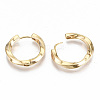 Brass Huggie Hoop Earrings X-KK-T062-45G-NF-3