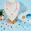 200Pcs 20 Colors Glass Gradient Color Bead Caps GLAA-HS0001-03-6