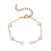 Natural Cultured Freshwater Pearl Beads & Brass Cable Chain Bracelet Making AJEW-JB01450-1