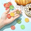 18Pcs 6 Colors Printed Acrylic Pendants MACR-CJ0002-40-4
