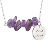 Natural Amethyst Chip & Constellation Pendant Necklaces NJEW-JN05084-11-1