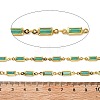 Brass Glass Rectangle Link Chains CHC-R001-01G-04-2