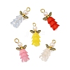 50Pcs 5 Colors ABS Plastic Imitation Pearl Pendants PALLOY-JF03909-1