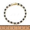 Brass Enamel Link & Charm Bracelets BJEW-Z094-02G-02B-5