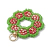 Seed Beads Beaded Charms PALLOY-MZ00205-04-4