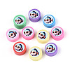 Printed Handmade Polymer Clay Beads CLAY-T022-12E-1