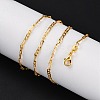 2mm Rack Plating Brass Figaro Chain Necklaces for Women Men MAK-L044-34G-2