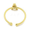 Rack Plating Brass Open Cuff Rings for Women RJEW-F162-02G-A-3