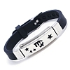 Stainless Steel Constellation Link Bracelet with Silicone Cords PW-WG3762B-07-1