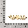 Mother's Day Brass Micro Pave Cubic Zirconia Mom Heart Connector Charms KK-Z155-03G-02-3