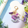 Alloy Resin Heart Keychains KEYC-TADJ0002-01G-S-5
