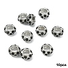 10Pcs Alloy Rhinestone European Beads CPDL-YW0001-02D-1