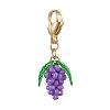 Glass Seed Beaded Grape Pendant Decoration HJEW-MZ00145-3