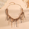 Aolly & Resin Multi-Layered Tassel Bib Necklaces for Women WG8E8DB-01-2