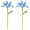 Crochet Cotton Flower Ornaments with Iron Wire AJEW-WH0460-027A-1