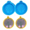 Flat Round with Tree of Life Pendant Silicone Molds DIY-I088-01-1