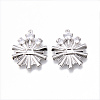 Brass Micro Pave Clear Cubic Zirconia Pendants KK-N232-147-NF-1
