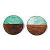 Transparent Resin & Walnut Wood Pendants RESI-ZX017-28-3