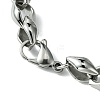 304 Stainless Steel Rhombus Link Chain Bracelets for Women Men BJEW-C063-09AS-3