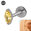 G23 Titanium Cubic Zirconia Horse Eye 17 Gauge Threadless Labrets for Women Men WG9E7C9-20-1