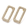 Brass Micro Pave Clear Cubic Zirconia Stud Earrings EJEW-T046-13G-NF-1