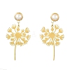 201 Stainless Steel Dandelion Dangle Stud Earrings with Brass Pins EJEW-TA00387-1