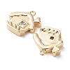 Brass Glass Charms KK-G474-07G-2