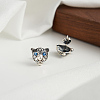 925 Sterling Silver Micro Pave Cubic Zirconia Stud Earrings STER-P065-06AS-5