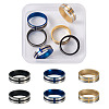 Crafans 6Pcs 3 Colors Stainless Steel Plain Band Rings RJEW-CF0001-02-9