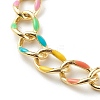 Brass Enamel Curb Chain Necklaces & Bracelets Jewelry Sets SJEW-JS01197-7